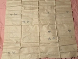 Antique Linen Bridge Cocktail Set 4 Placemat 4 Napkins Scottie Dog To Embroider - Picture 1 of 6
