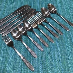 14 Pcs Imperial FLOWER DANCE Teaspoons Soup Spoons Salad & Dinner Forks Knives - Picture 1 of 7