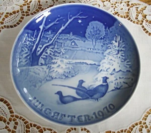 Placa B&G Royal Copenhagen FAISANES in the SNOW JULE AFTER 1967 7 1/8" DINAMARCA - Imagen 1 de 4
