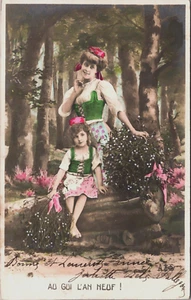 Viktorianisches Paar Mutter Tochter RPPC B234 - Bild 1 von 2