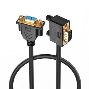 PNGKNYOCN 90 Degree VGA Extension Cable,0.5M Right Bend Angle 15 Pin Full HD 108 - Picture 1 of 12