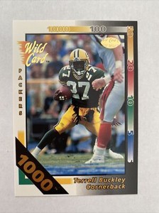1992 Wild Card 1000 Stripe Terrell Buckley #413 Green Bay Packers