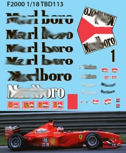 1/18 Decals für Ferrari F1 F2000 Michael Schumacher Decals TB Decal TBD113 - Bild 1 von 1