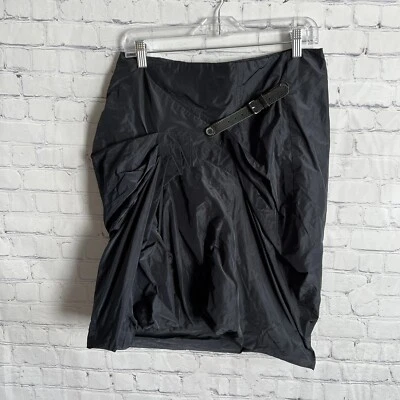 Falda PAUW Amsterdam Negra Tafetán Asimétrica con Volantes Cinturón Talla 2 Foto 1 de 4