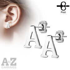 PAIR of 316L Stainless Steel Initial / Alphabet 20g Earrings - A to Z available!