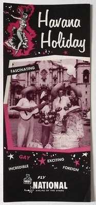 Folleto de vacaciones millonarias de National Airlines Havana Holiday años 50 Foto 1 de 4
