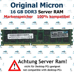 16 GB Rdimm ECC DDR3-1333 Supermicro 1027R-73DARF 1027R-73DBRF Serveur RAM - Photo 1/1