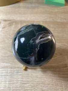 Large Polished Nat Moss Agate 350g+ Crystal Sphere W/sparkling Druzy Must See! - Picture 1 of 6