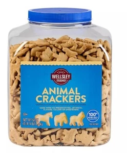 Wellsley Farms Animal Crackers 62 oz Jumbo Tub  Healthy Snack FREE Shipping - Picture 1 of 1