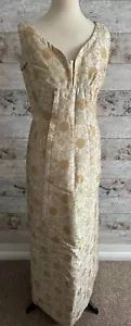1960s Vintage Gold Metallic Dress Med Phyllis Taylor Cripps Bold St Liverpool - Picture 1 of 7