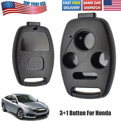 Para Honda 2003-2012 Accord Civic CR-V Crosstour Control Remoto Llavero Carcasa Sin Cortar; Foto 1 de 4