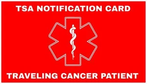 Traveling Cancer Patient TSA Notification Wallet Air Travel Card - Quantity - Picture 1 of 4