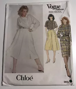Vogue 2855 Vintage 80s Sewing Pattern by Chloe Culottes Top Dress Size: 8 - Picture 1 of 11