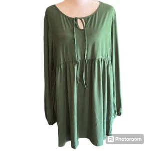 Coolmee NWT Women's Green Maternity Babydoll Peplum Knit Top Size XL - Picture 1 of 10