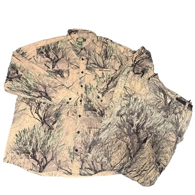 Cabelas Open Country Seclusion 3D Camo Cargo Pants + Shirt Set Mens 2XL Tall - Image 1 of 4