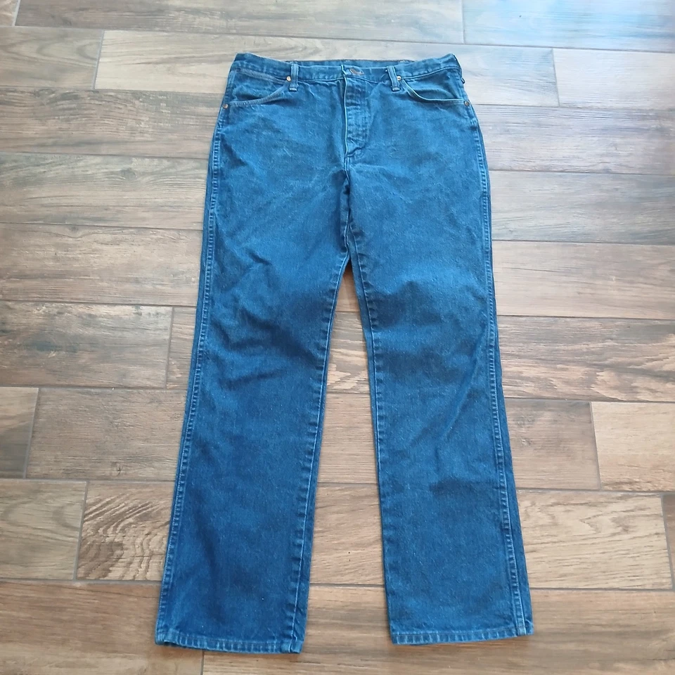 Jeans Wrangler Para Hombre De Colección 36x32 Azul Corte Vaquero Hecho en EE. UU. 936PWD Foto 1 de 4