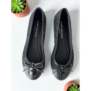 Kurt Geiger Brixton Ballet Pisos Negro 39 EE. UU. 8,5 - Imagen 1 de 15