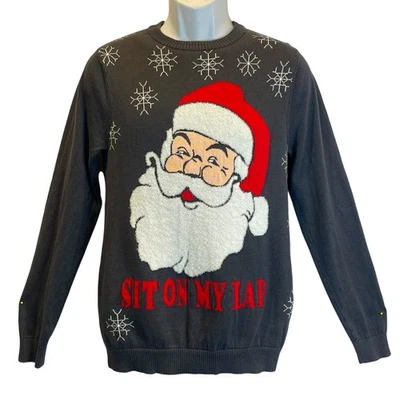 Mossimo Saucy Santa SIT ON MY LAP Ugly Christmas Sweater Size Small - Image 1 of 4