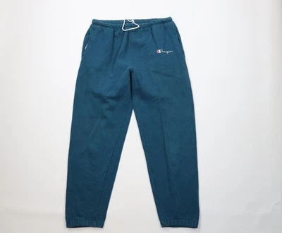 Pantalones deportivos Champion vintage de los 90 para hombre XL descoloridos deletreados azules EE. UU. Foto 1 de 4
