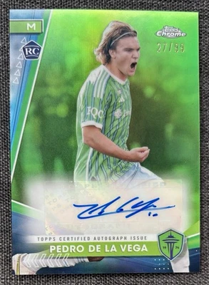 Pedro de la Vega 2024 Topps Chrome MLS #CA-PV Auto Autograph Green /99 Sounders - Image 1 of 2