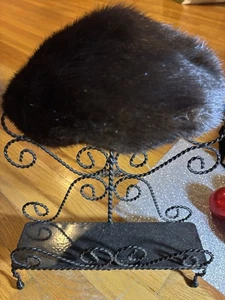 Vintage Dark Brown Mink Hat The French Room Marshall Fields Irene of New York - Picture 1 of 5