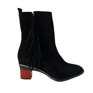 Tanya Heath Paris Wildleder Fransen Stiefeletten Wechselabsatz Neu ohne Karton Größe EU 35 US 5 - Bild 1 von 13