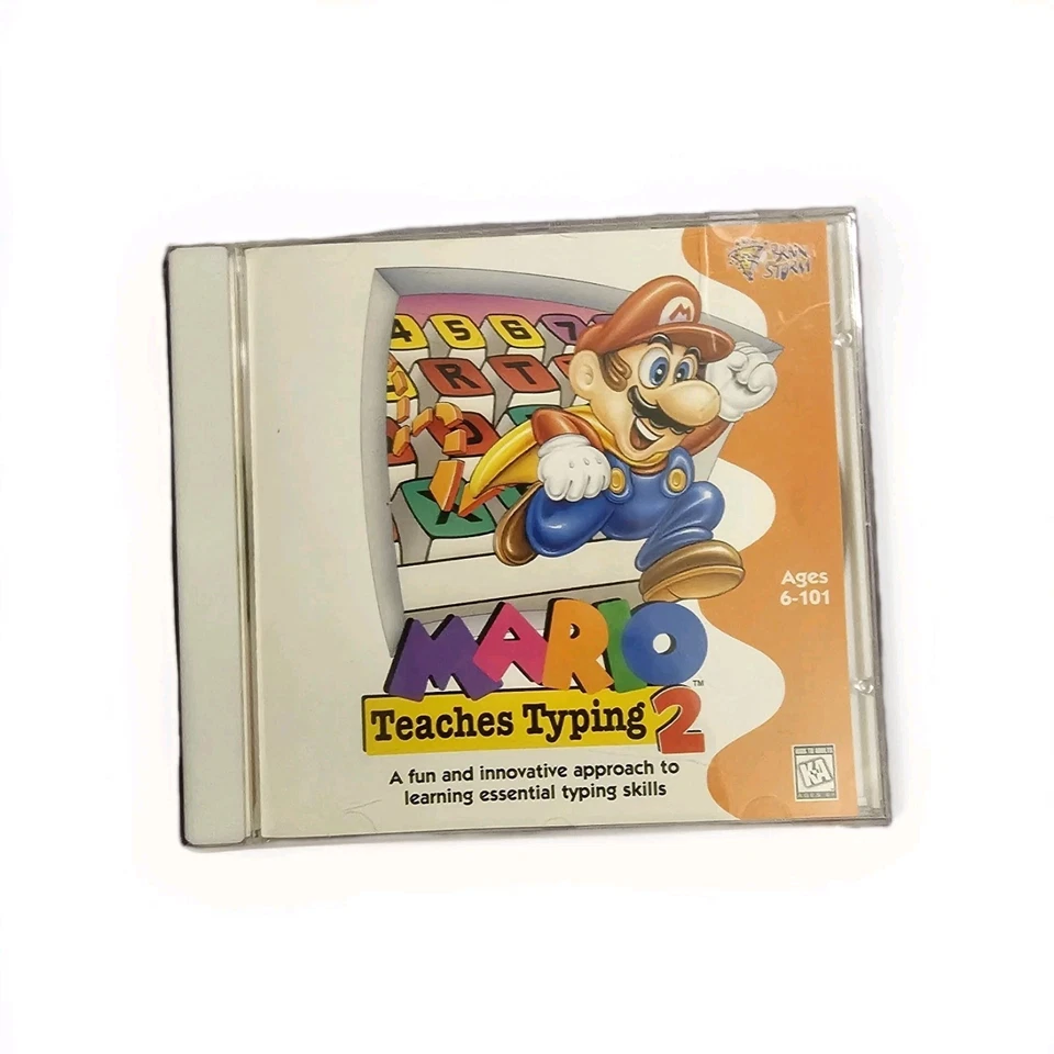 Mario Teaches Typing 2 Instructional Nintendo Windows PC 1996 CD-Rom Brain Storm - Image 1 of 4
