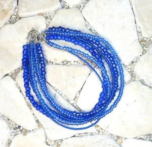 ★ DIY ★ Pulsera de 6 filas ★ con cierre ★ AZUL OSCURO ★ 20 cm ★ - Imagen 1 de 2