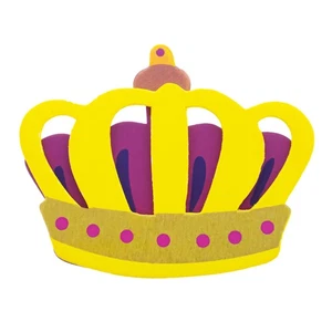 Painted Wooden Crown Cutout DIY Craft 3.7 Inches - Picture 1 of 2