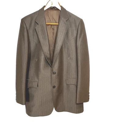 Blazer Vintage Circle S Para Hombres 42L Marrón Western Dardo Traje Chaqueta Abrigo Hecho en EE. UU. Foto 1 de 4