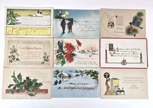 Antico lotto di 34 cartoline natalizie divise dorso 1911-1918 pubblicate e UNP - Foto 1 di 8