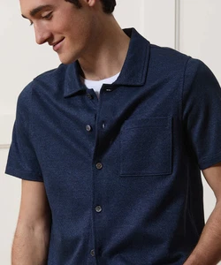 Todd Snyder Leinen-Baumwolle Poloshirt Herren Medium Captain Navy Slim Fit Neu ohne Etikett $ 228 - Bild 1 von 10