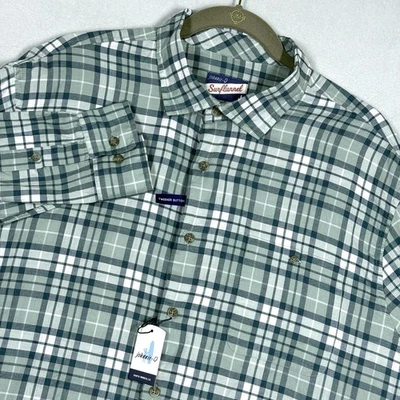 Camisa Johnnie O Para Hombres XL Hurst Surflanela Evergreen Cuadros Manga Larga Franela Nueva con Etiquetas Foto 1 de 4