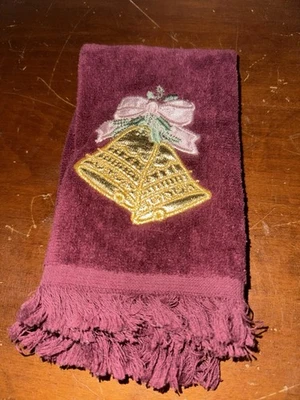 Toalla de mano bordada campanas doradas de colección rizo Foto 1 de 4
