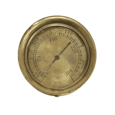 Antiguo calibre American Bourdon: medidor de vapor americano y válvula Foto 1 de 4