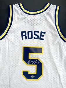 Maglia Jalen Rose firmata autografata Michigan Wolverines Psa/Dna Coa Fab Five - Foto 1 di 5