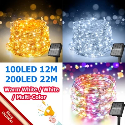 ZD-OUTDOORSHOP Solar LED String Lights Copper Wire Waterproof Outdoor Fairy LED Decor Garland