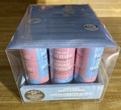 Amscan 12 Pack Baby Shower Gender Reveal Party Poppers - BOY - Image 1 of 4