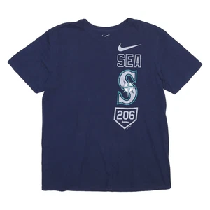 NIKE Herren T-Shirt Navy Blau Seattle Mariners Grafik L Kurzarm Rundhals - Bild 1 von 6