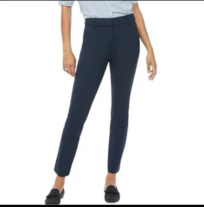 Pantalone pantalone donna J Crew slim fit lunghezza intera taglia 4 colore navy - Foto 1 di 11