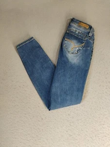 Pantalones de mezclilla para mujer Wanna Betta Butt YMI 5 juniors azules desgastados ajustados tiro bajo - Imagen 1 de 14