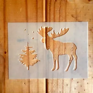 Weihnachtselch und Weihnachtsbaum Schablone Heimkarten Dekor Vorlage - Bild 1 von 2