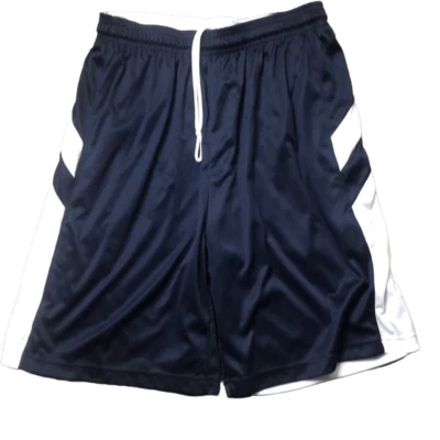Alleson Hombre Reversible Corbata Cintura Deportiva Pantalones Cortos Azul Marino y Blanco Talla Mediana Foto 1 de 4