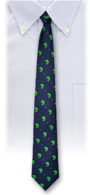 COLORATA / Corbata Velada Camaleón Patrón Fino Azul Marino / De Japón Foto 1 de 4