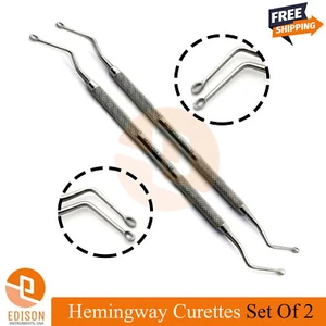 Periodontal Hemingway Spoon Excavators Cavity Removal Spoon Excavator Set Of 2 - Picture 1 of 2