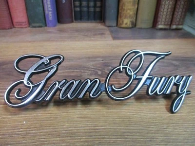 1975 1976 197 Plymouth Gran Fury Front Fender Name Plate Script 3811505 ORIGINAL - Image 1 of 4