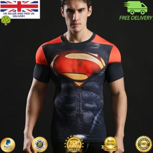 Para hombres Compresión Top Armadura Base Capa Gimnasio Superhéroe Ciclismo Correr Tema de Película - Imagen 1 de 4