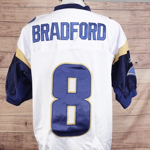 VINTAGE ST LOUIS RAMS #8 SAM BRADFORD STITCHED SEWN ON FOOTBALL JERSEY 50 Cover