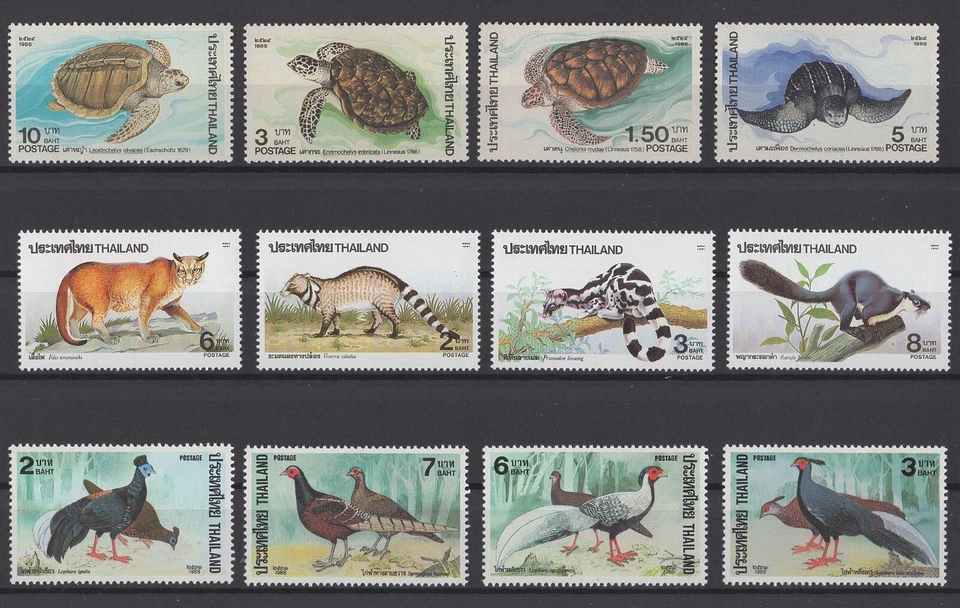 Tailandia 3 juegos - Tortugas (1986), Animales salvajes (1991), Faisanes (1988) Foto 1 de 1
