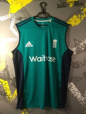 England Team Training Jersey Sleeveless Cricket Shirt Adidas Men Size 2XL ig93 - Image 1 of 4